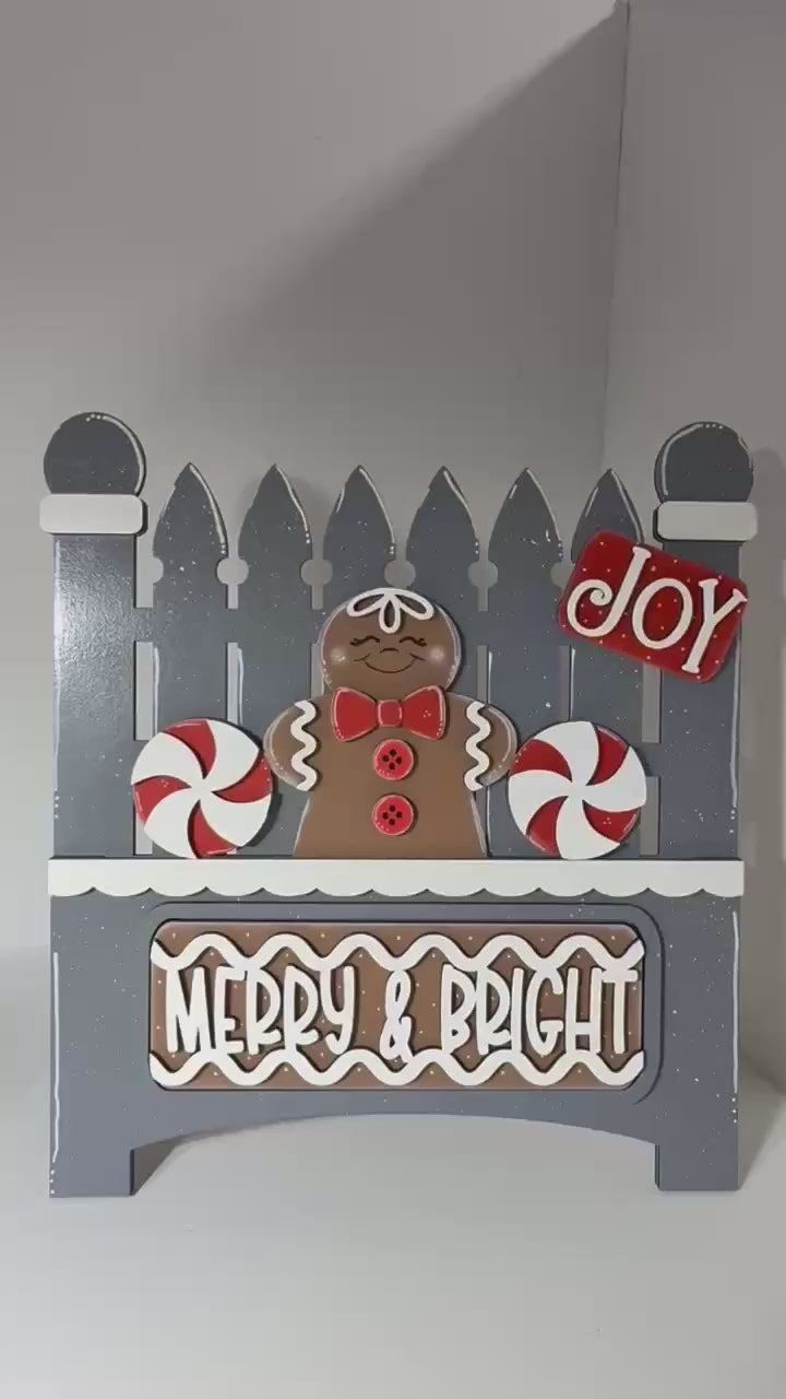 Interchangeable Farmhouse Merry and Bright Gingerbread Truck Insert, DIY Truck Kit, Interchangeable Farmhouse Truck  DIY Kit