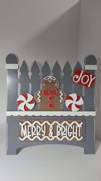 Interchangeable Farmhouse Merry and Bright Gingerbread Truck Insert, DIY Truck Kit, Interchangeable Farmhouse Truck  DIY Kit