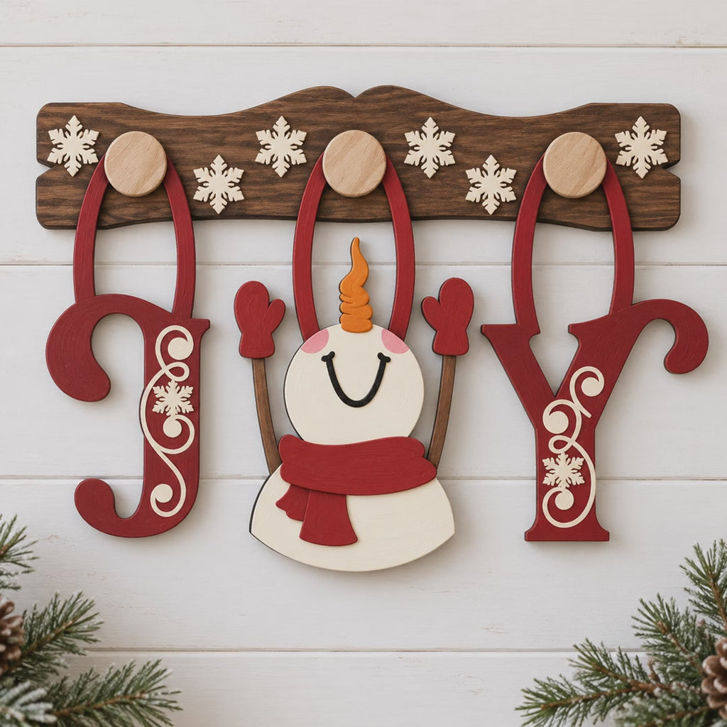 Christmas Pegboard Inserts Joy Snowman Interchangeable DIY Craft Kit