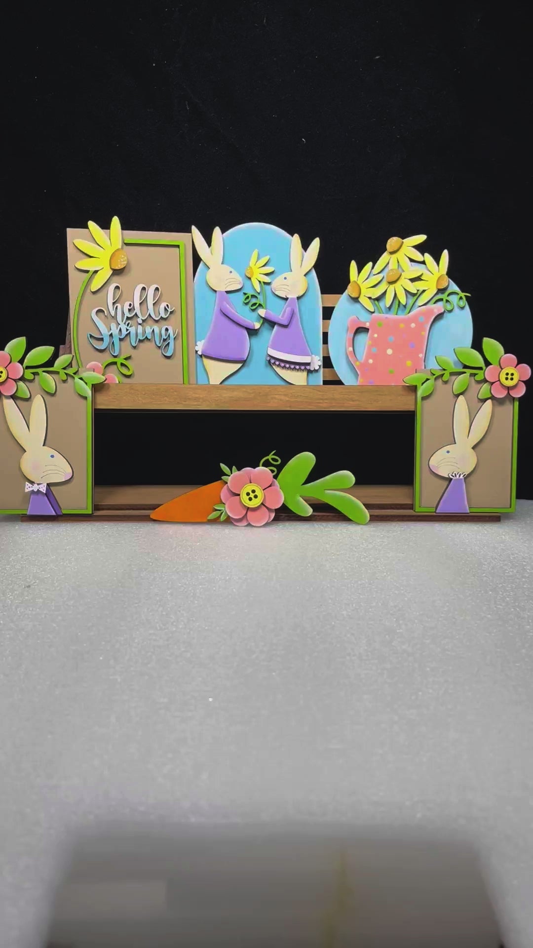 Bunny Couple Easter Spring Tiered Tray Set ,  DIY Tiered Tray,  Shelf Sitter