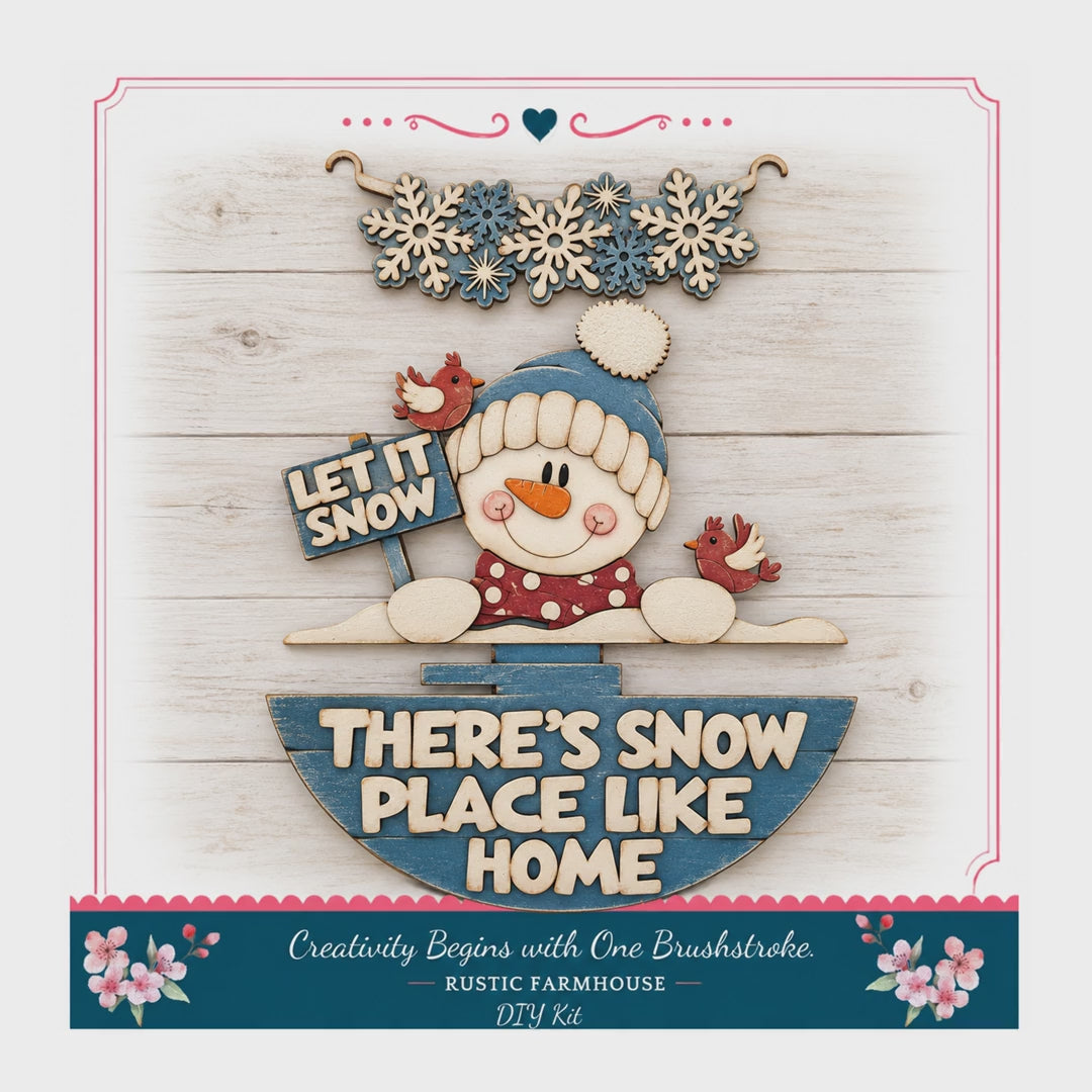 Snowman Sign Insert, Layered MDF DIY Paint Kit, Fits 11in. Round.