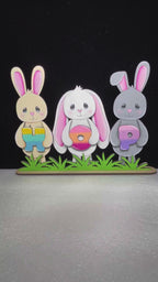 DIY Easter Bunny "HOP"  Shelf Sitter Kit  Unfinished Wood Craft