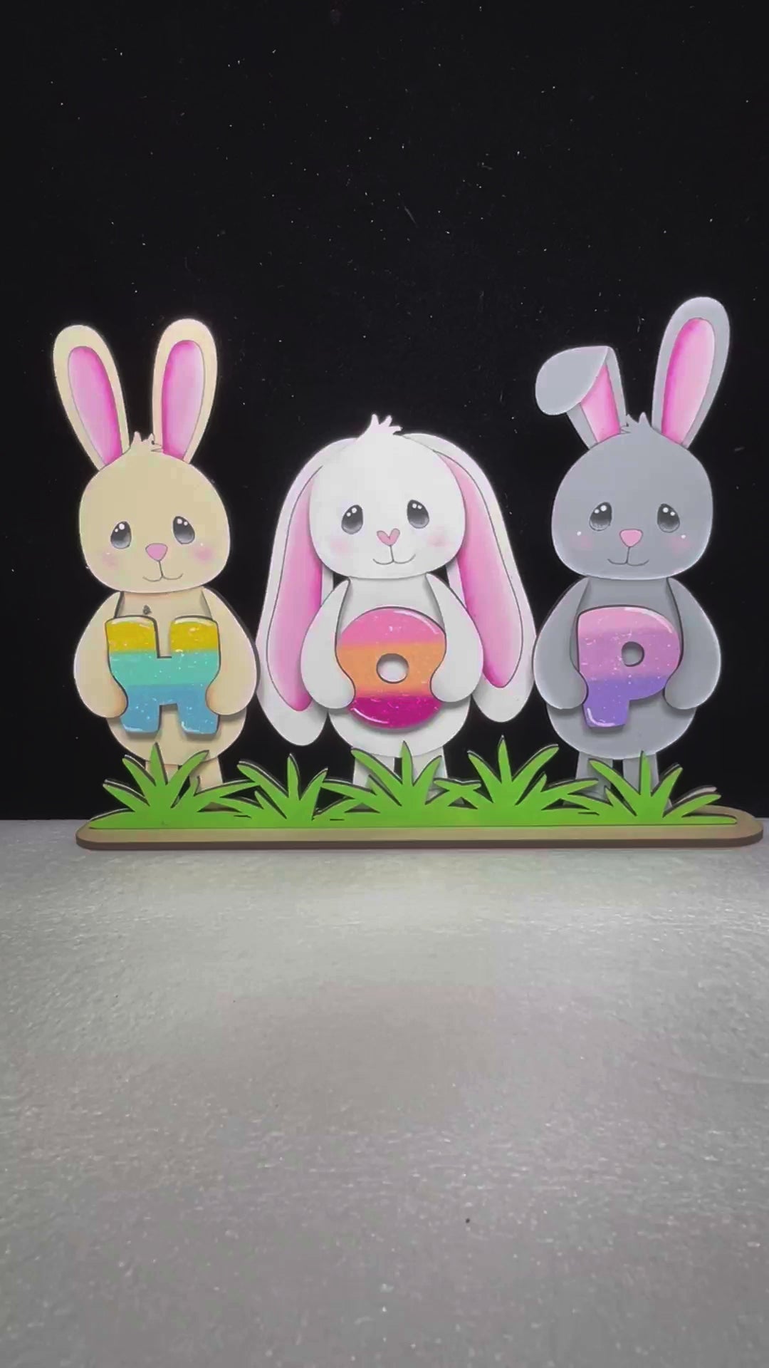 DIY Easter Bunny "HOP"  Shelf Sitter Kit  Unfinished Wood Craft