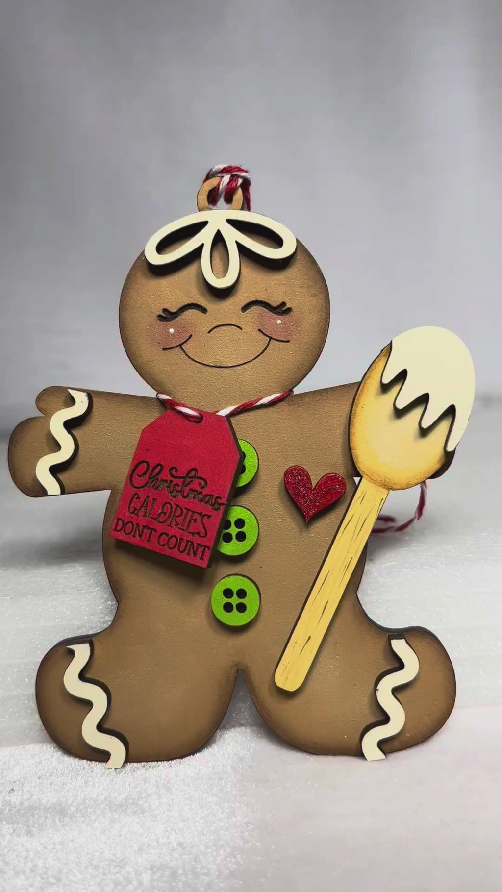 Christmas Calories Gingerbread Shelf Sitter | DIY Holiday Wood Kit | Rustic Farmhouse Christmas Décor