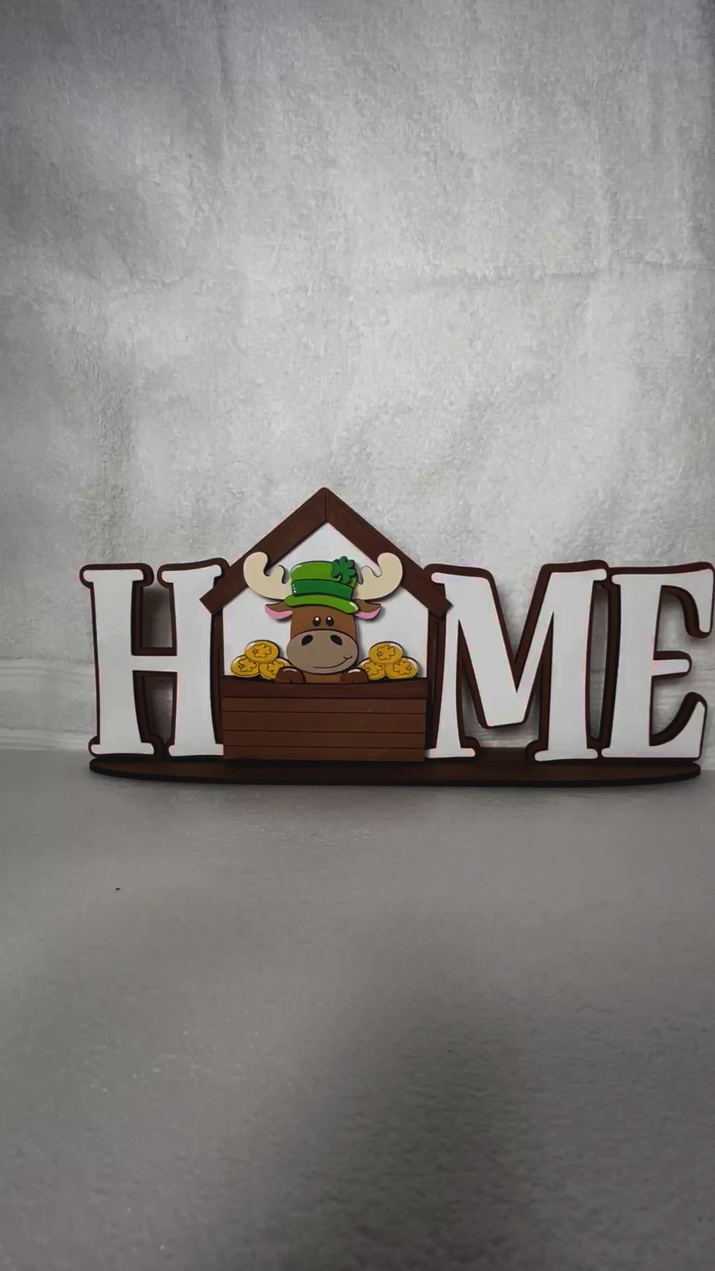 St Patricks Moose with Coins Insert for the Flower Basket DIY Kit
