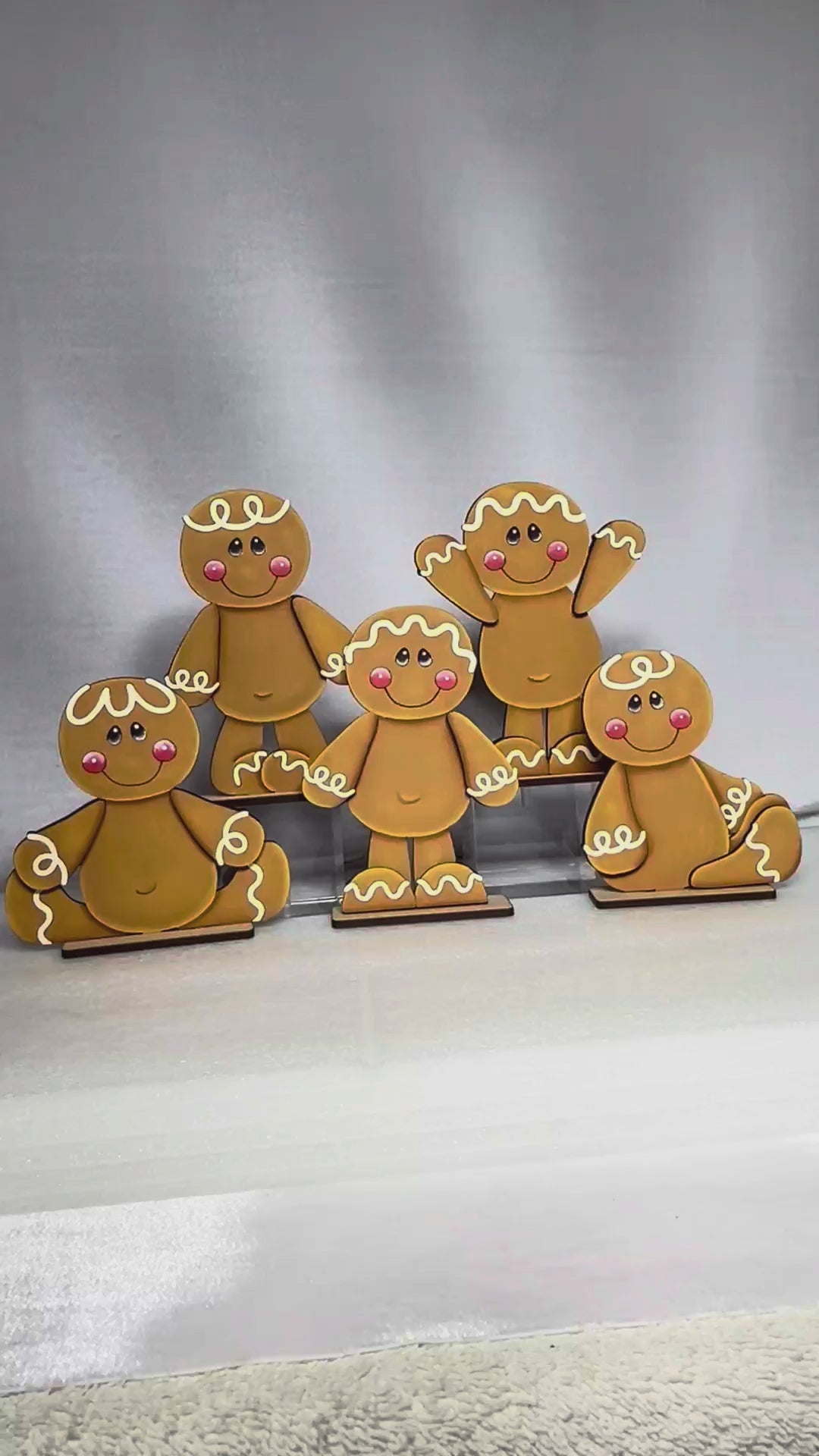 DIY Standing Gingerbread Kids | Christmas Wood Craft Kit | Holiday Paint Party DIY Shelf Sitters