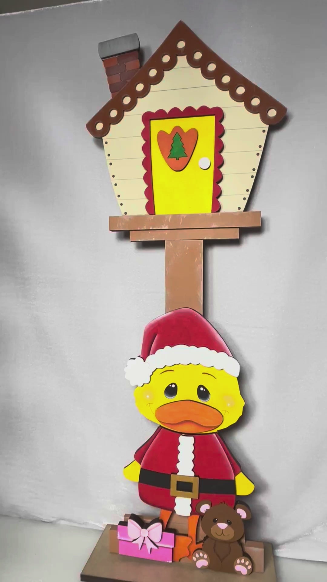 Christmas Duck Birdhouse | DIY Wood Craft Kit – Paintable MDF Insert – Holiday Decor
