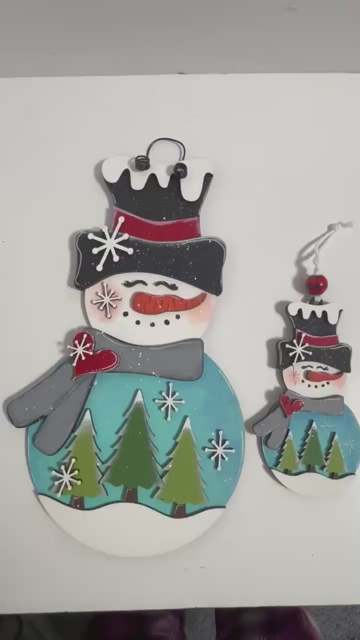 Snowmen Christmas Ornaments DIY Wood Paint Kit