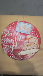 DIY "Baking Spirits Bright" Door Hanger