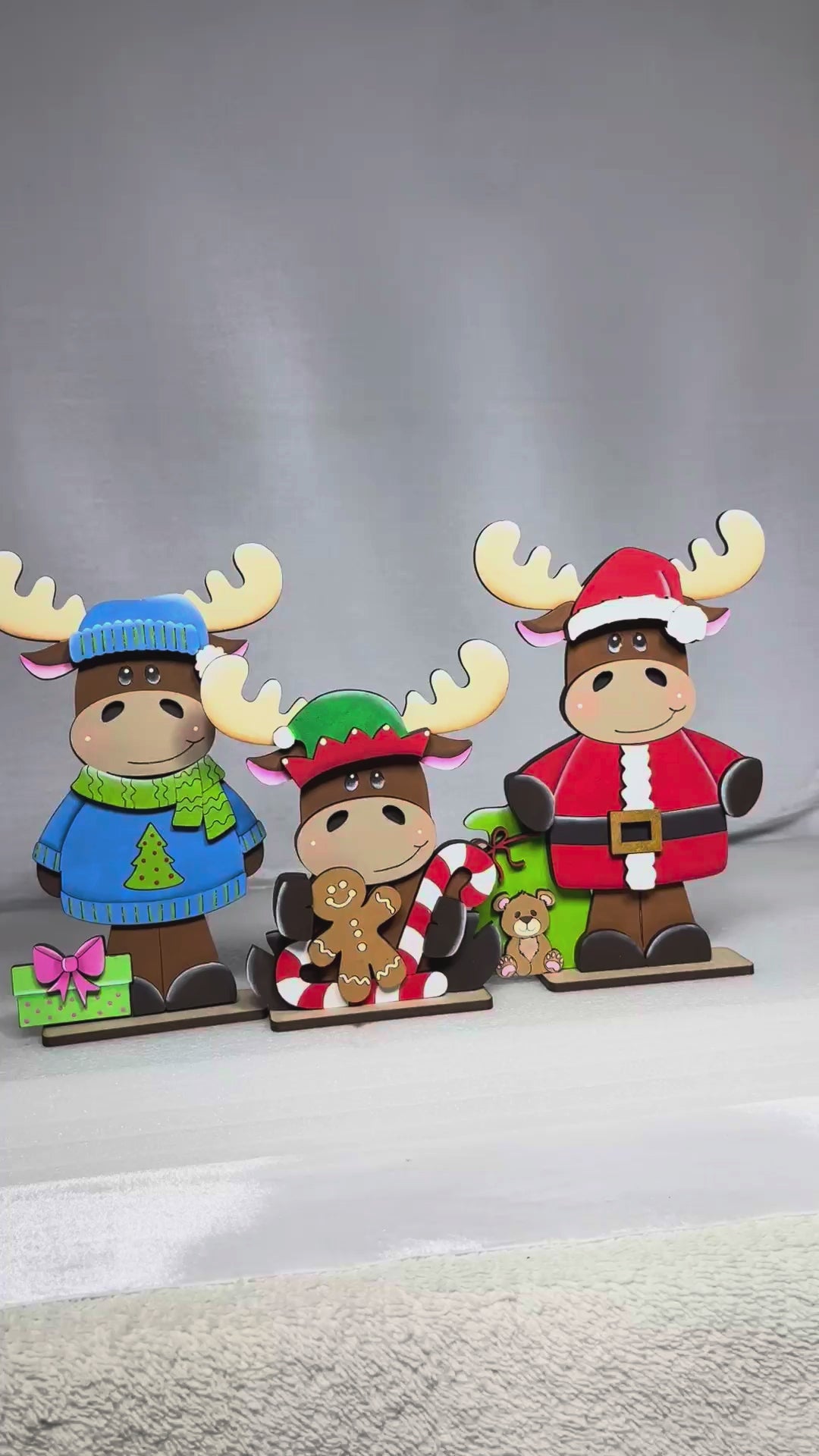 DIY Christmas Moose Kit – Wooden Holiday Craft | Festive Shelf Sitter Decoration
