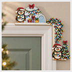 Christmas Door Corner Hanger Decoration DIY Penguin Paint Kit Christmas Frame Topper Wood Craft Kit