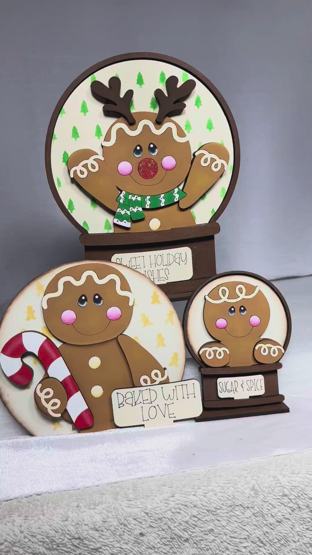 Christmas Gingerbread for the  Interchangeable Snow Globe Insert, DIY Wood Kit,  Interchangeable Snow Globe Decor