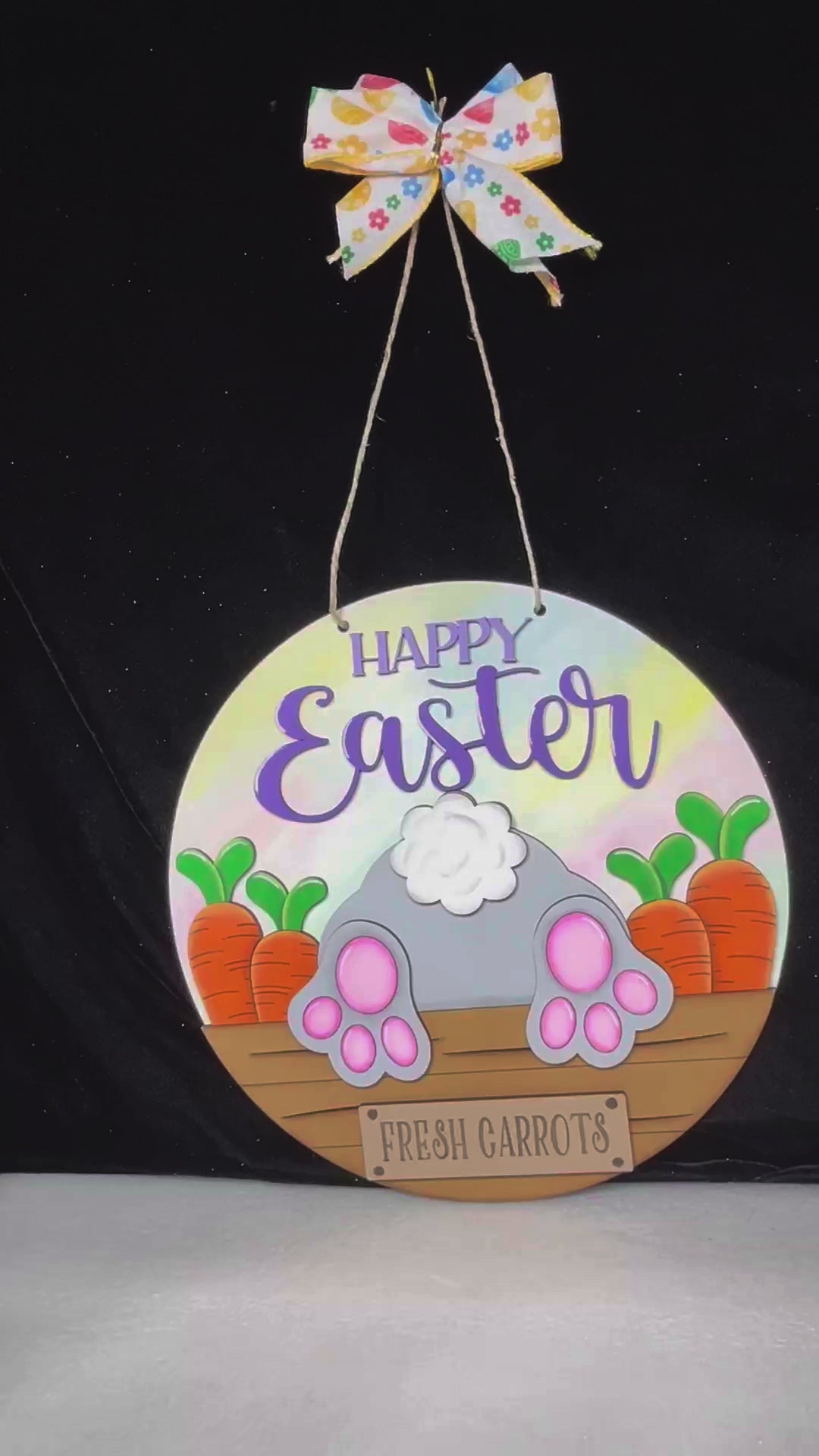 Happy Easter Bunny Butt DIY Door Hanger - Wood Blanks for Crafting