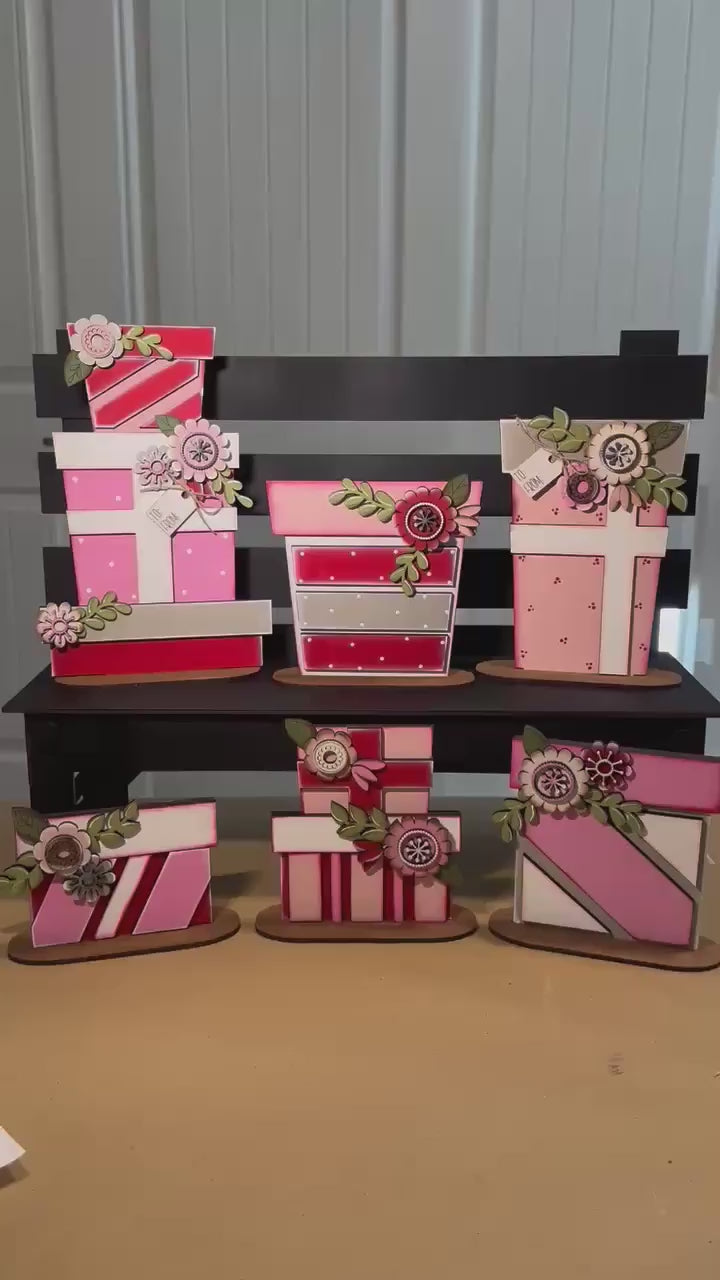 Christmas Chunky Presents Shelf Sitters, DIY WinterMantle Decor,  Christmas Presents Home Decor