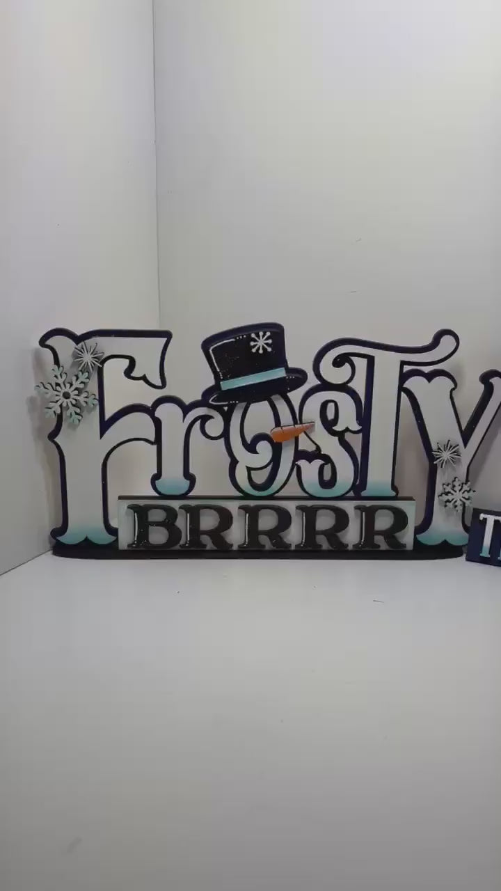 DIY Frosty Brrr Christmas Shelf Sitter, Wood Paint Kit