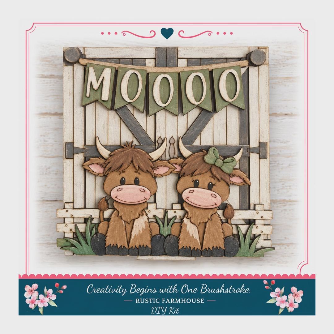 interchangeable door sign', Barn Door DIY Kit, 10.1 x 9.7 In MDF.