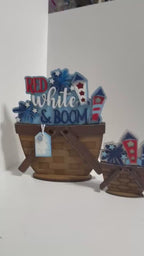 July Fireworks Insert for the Flower Basket DIY, Red White and Boom