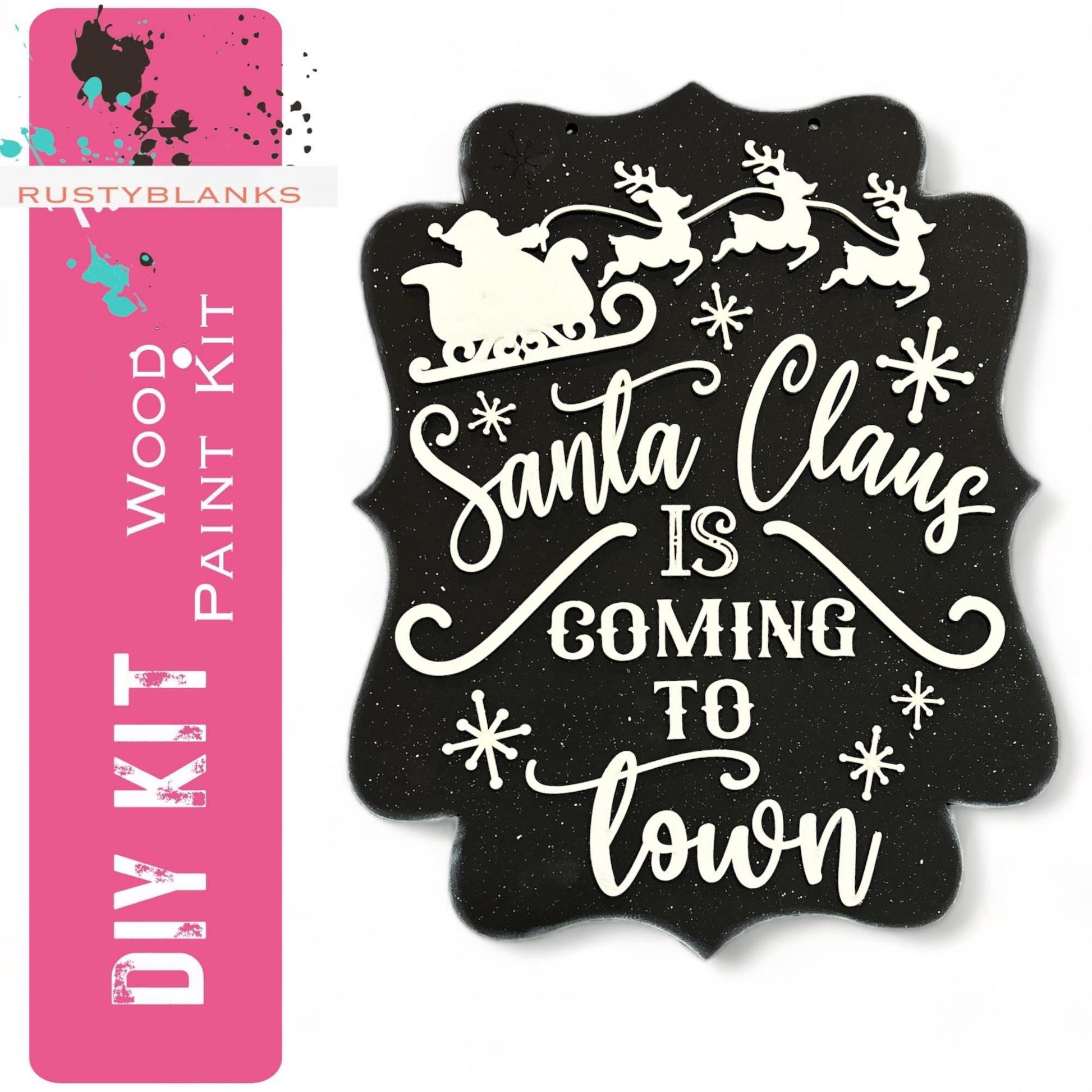 Santa Claus is Coming to Town Door Hanger- Christmas Door Hanger- DIY Decor - RusticFarmhouseDecor