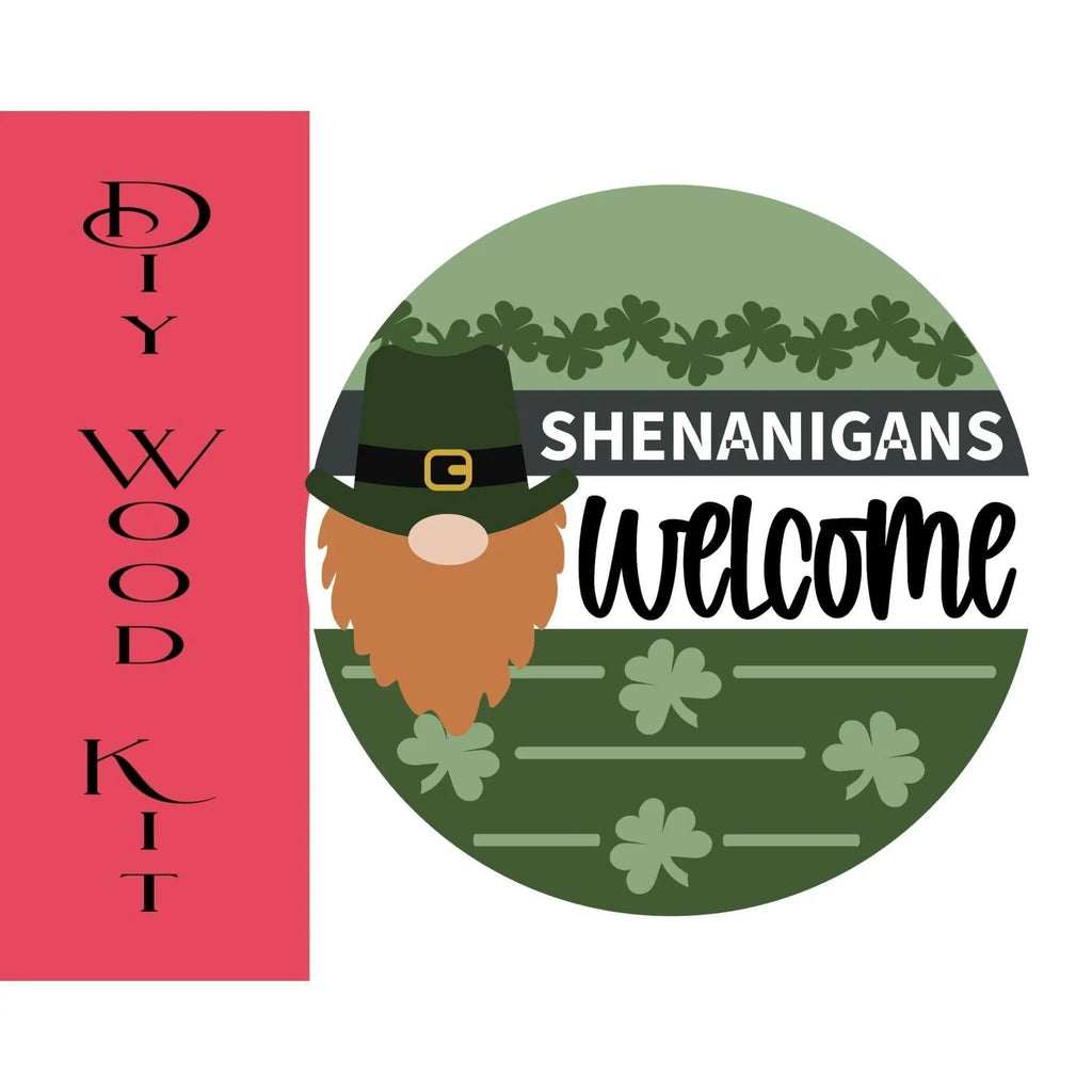 Shenanigans Welcome St Patricks Door Hanger - RusticFarmhouseDecor