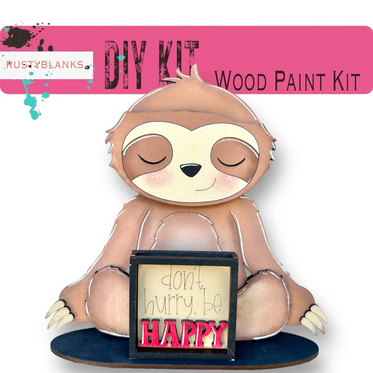 Sloth with 12 Interchangeable Seasonal Hats, Insert and tile holder, Season DIY Decor - RusticFarmhouseDecor