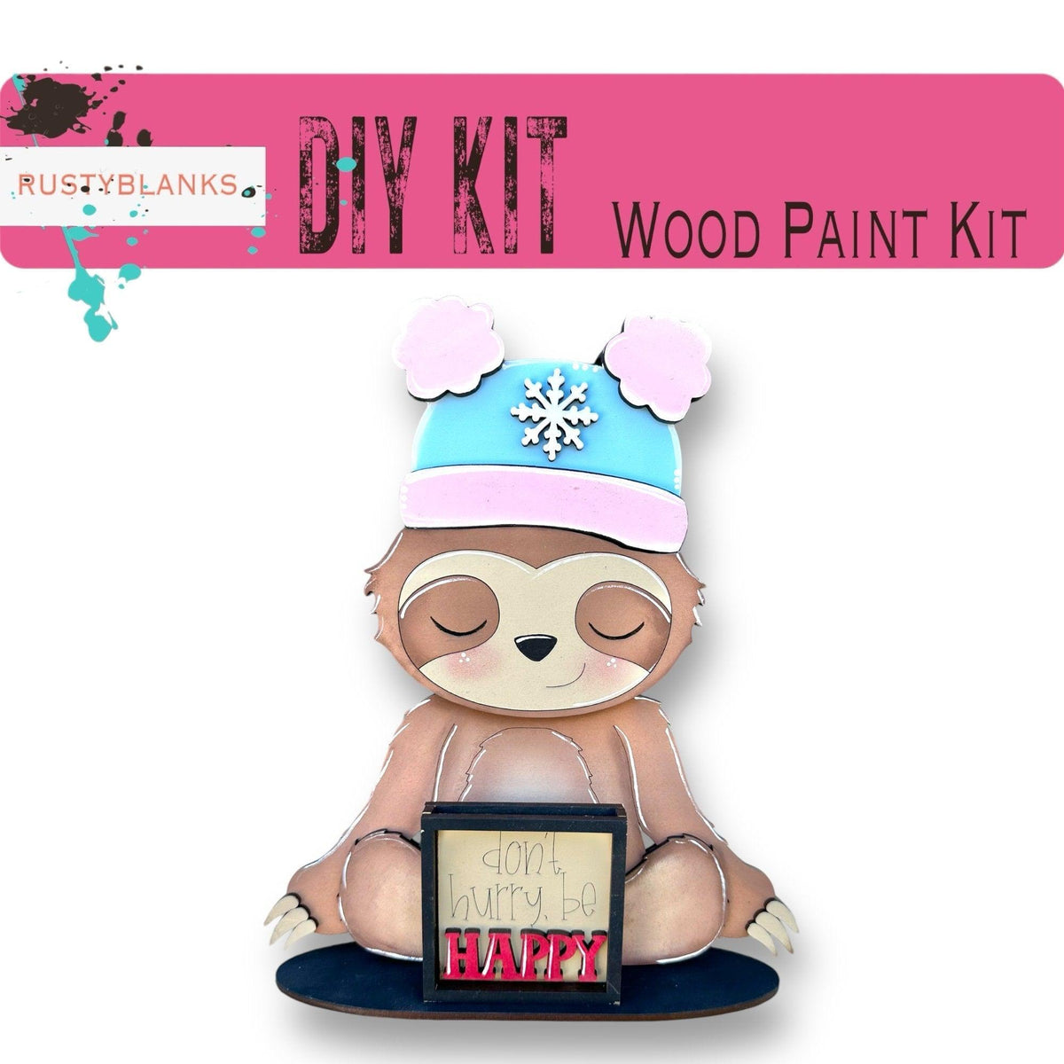 Sloth with 12 Interchangeable Seasonal Hats, Insert and tile holder, Season DIY Decor - RusticFarmhouseDecor
