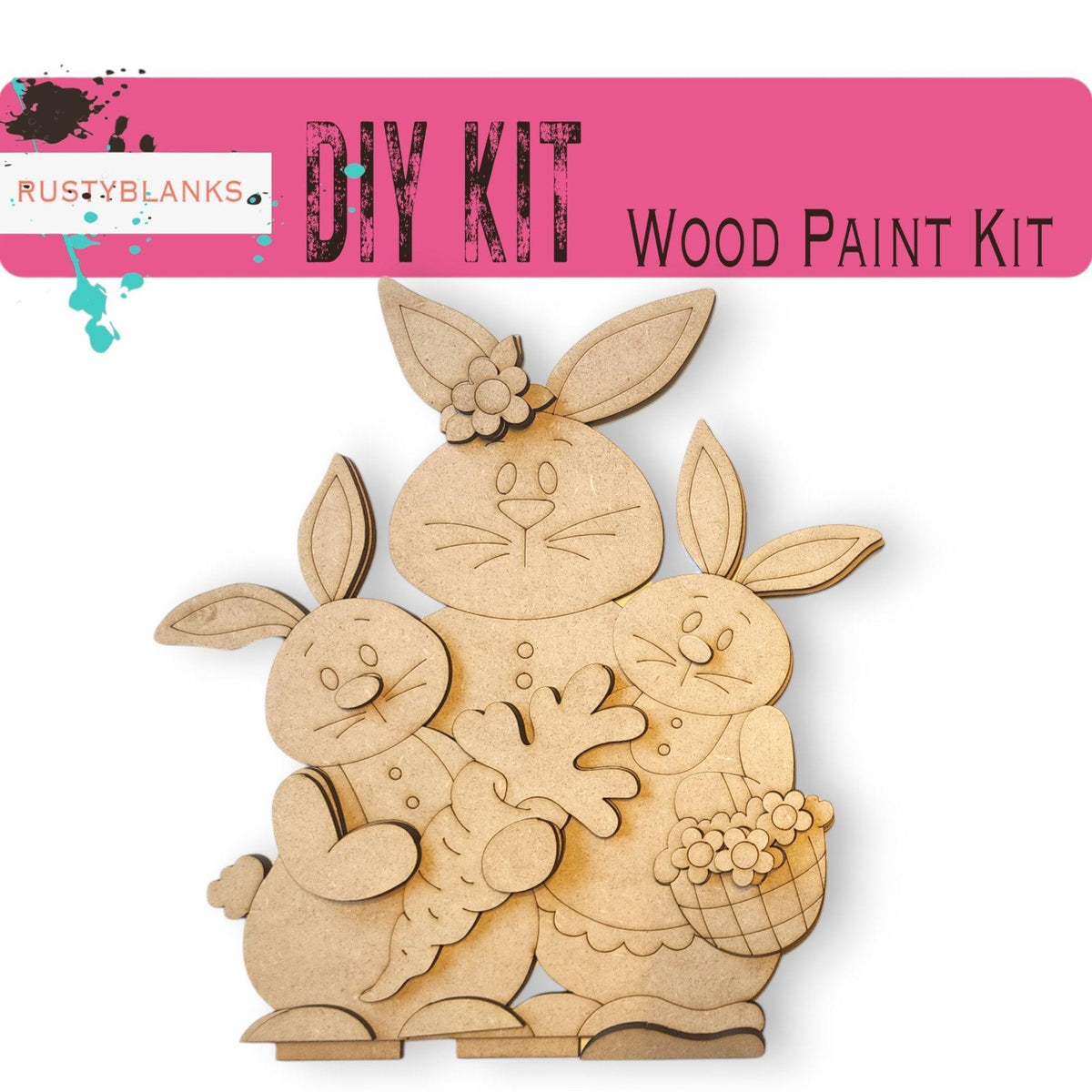 Spring Bunny Family DIY Shelf Sitter Craft - Great Gift for Mom - RusticFarmhouseDecor
