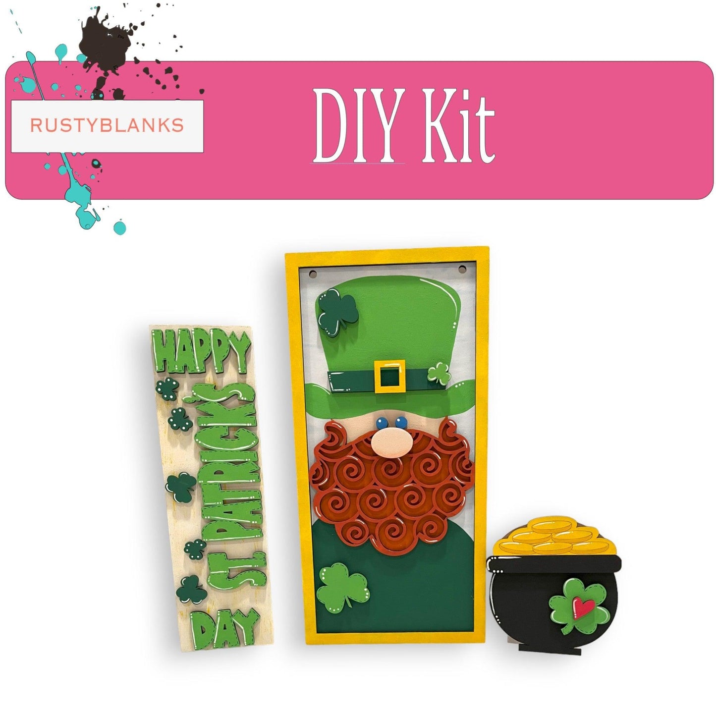 St. Patrick's Day Insert for Mini Interchangeable Posts - RusticFarmhouseDecor