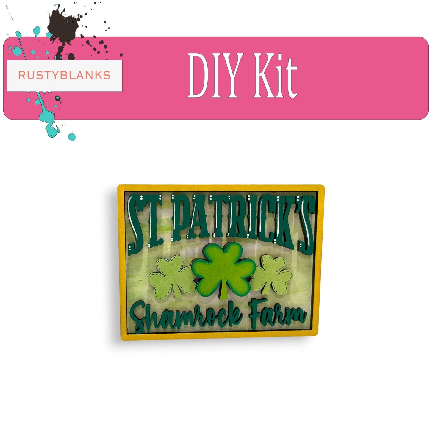 St. Patrick's Day Tiered Tray Set , DIY Tiered Tray, Shelf Sitter - RusticFarmhouseDecor