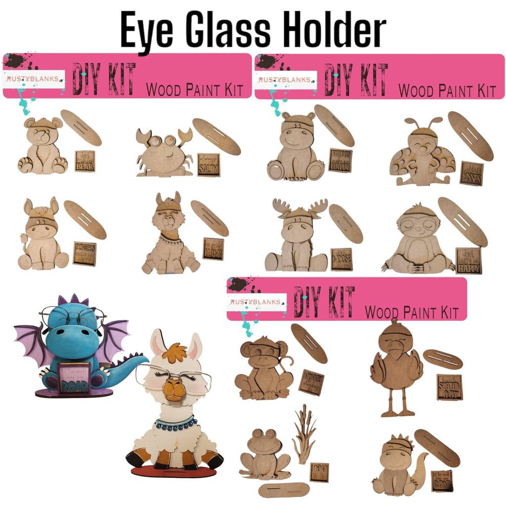 Standing Animals Eyeglass Holder with Tile and Holder - RusticFarmhouseDecor