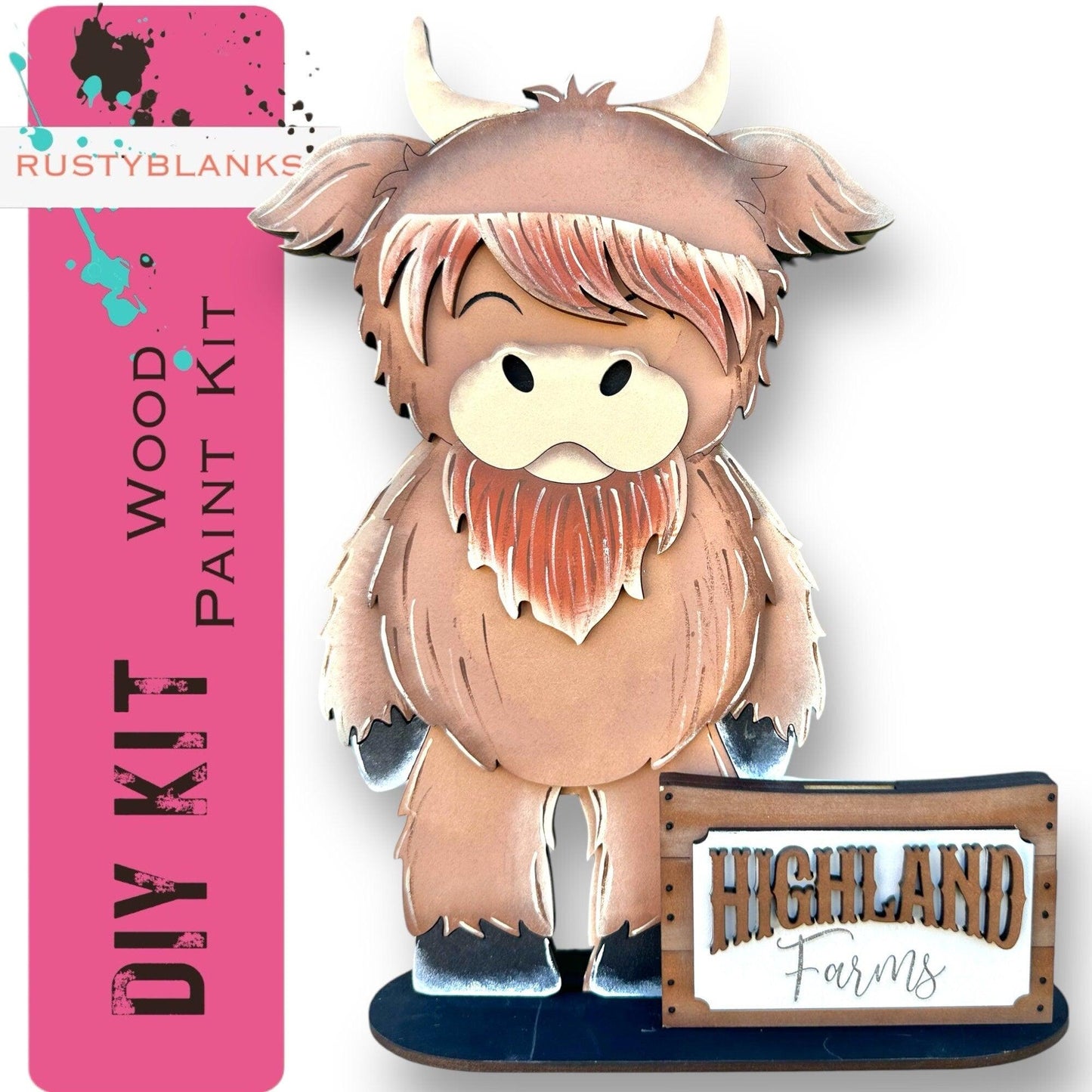 Standing Highland Cow for our Interchangeable Hats and Crate - RusticFarmhouseDecor
