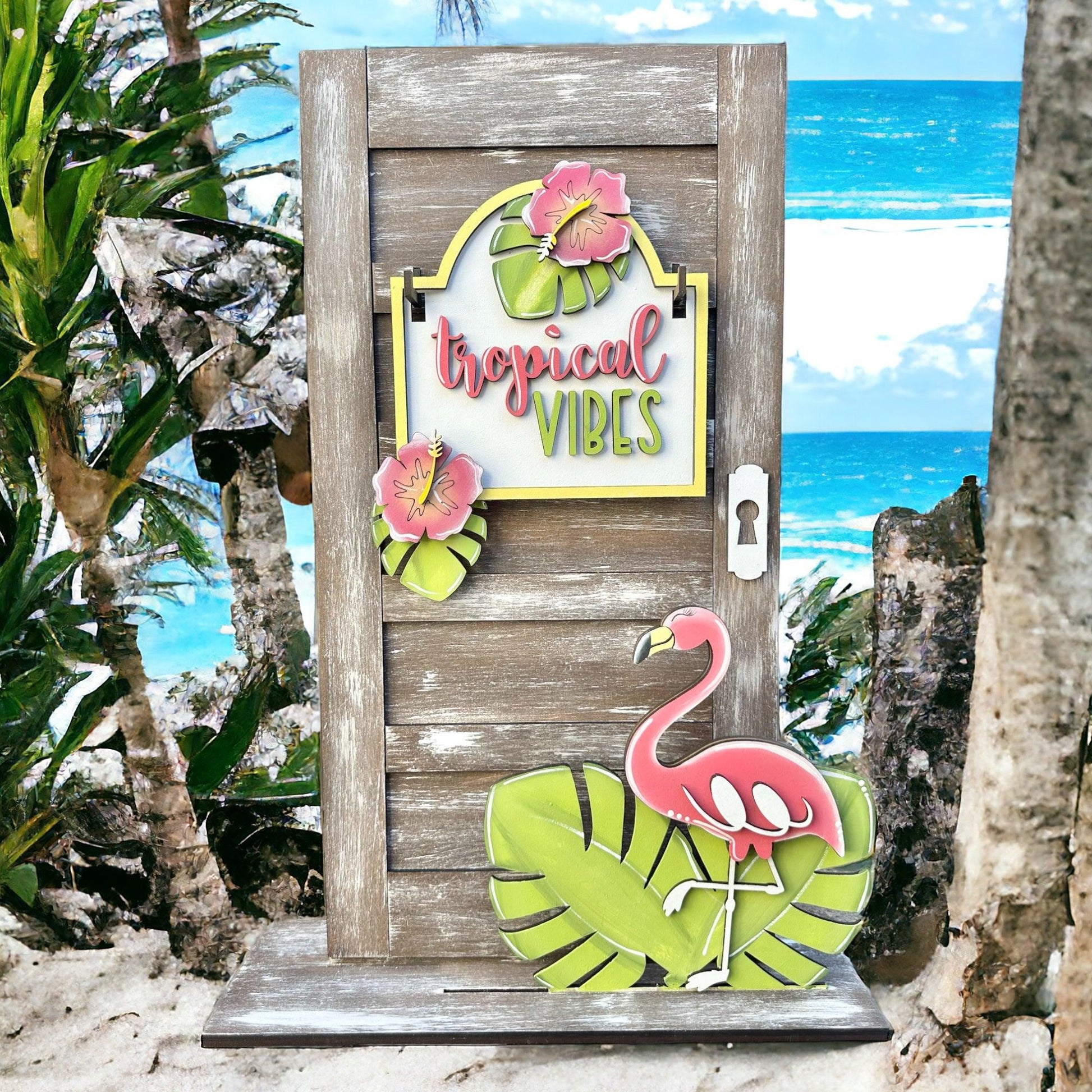 Tropical Vibes Add On Inserts for our Mini Interchangeable Post - RusticFarmhouseDecor