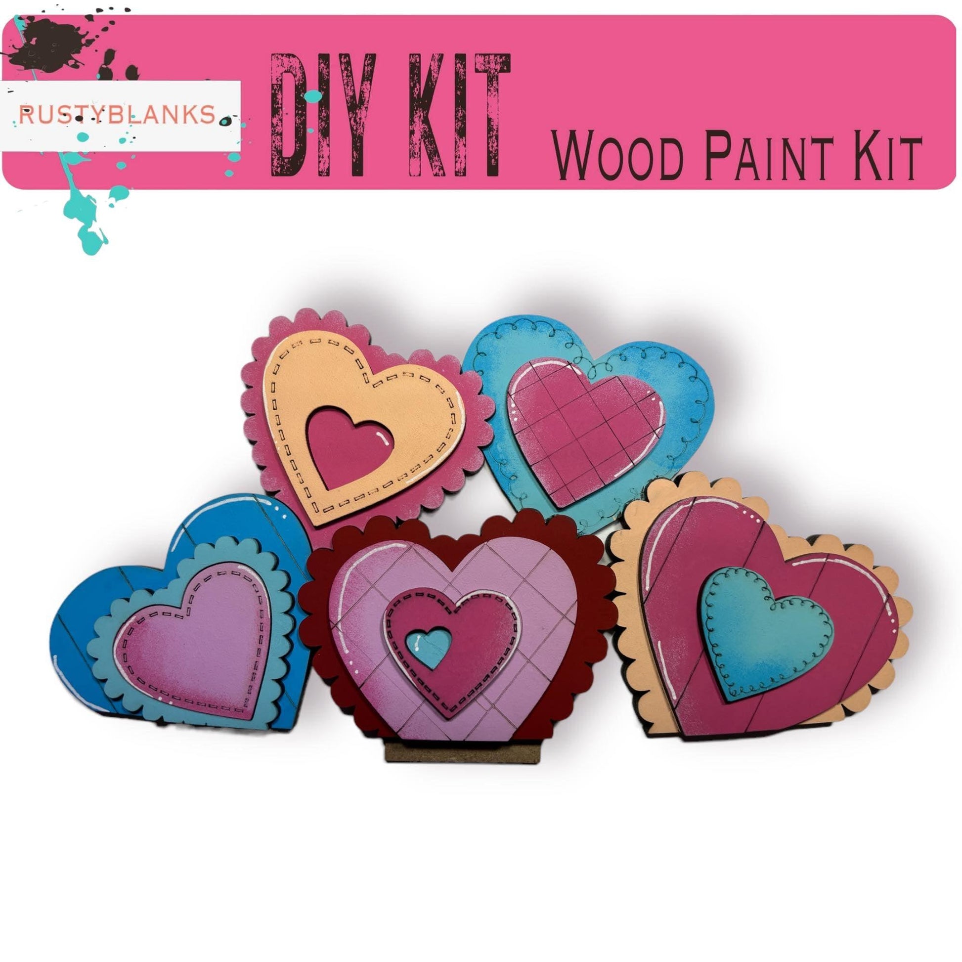 Valentine Hearts For The Flower Basket Decor - Wood Blank for Painting - Inserts for Basket - RusticFarmhouseDecor