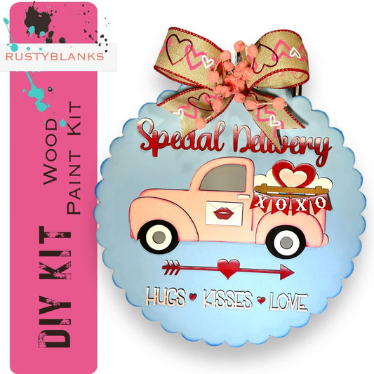 Valentine's Door Hanger, Special Delivery Door Hanger, DIY Valentines Kit - RusticFarmhouseDecor