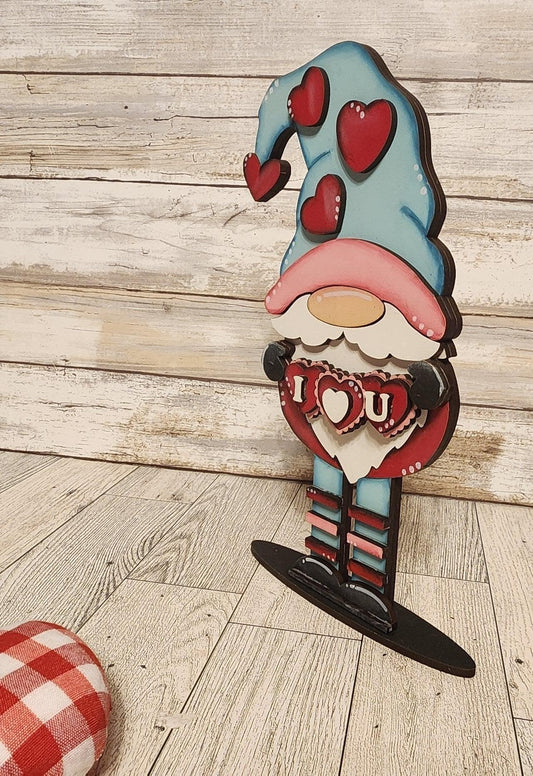 Valentine's I Love You Standing Gnome Shelf Sitter DIY - RusticFarmhouseDecor