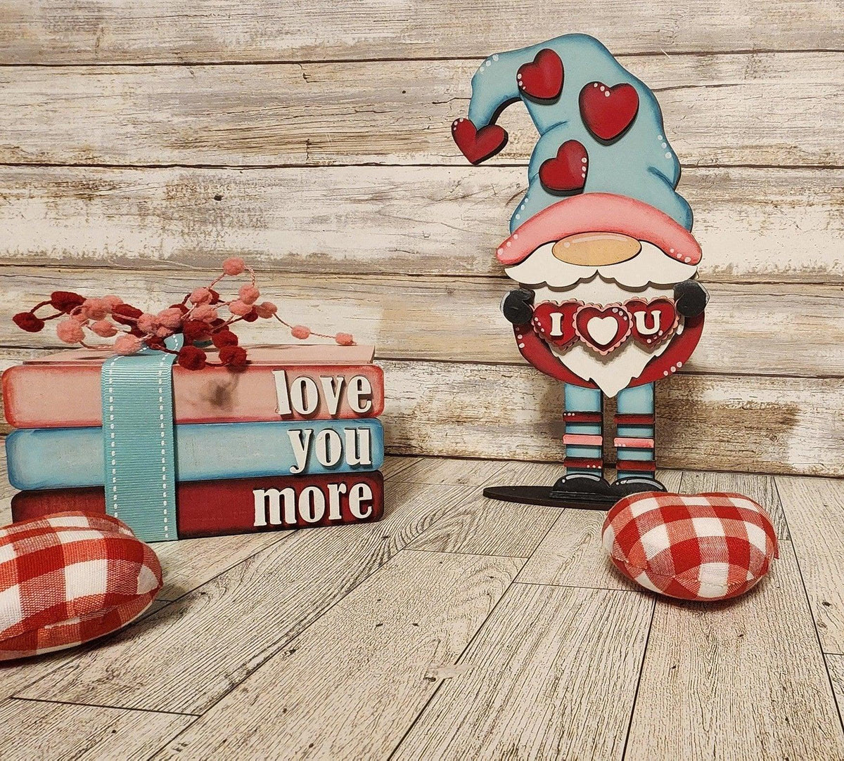 Valentine's I Love You Standing Gnome Shelf Sitter DIY - RusticFarmhouseDecor