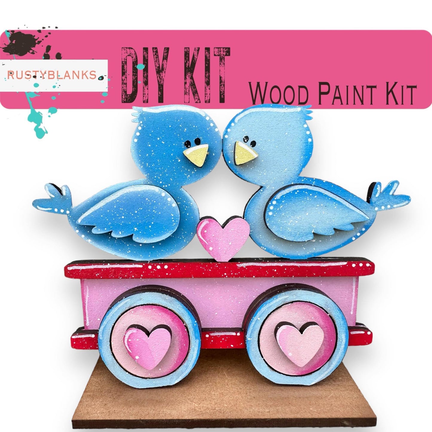 Valentines Standing Train - DIY Wood Blank Paint Kit - RusticFarmhouseDecor