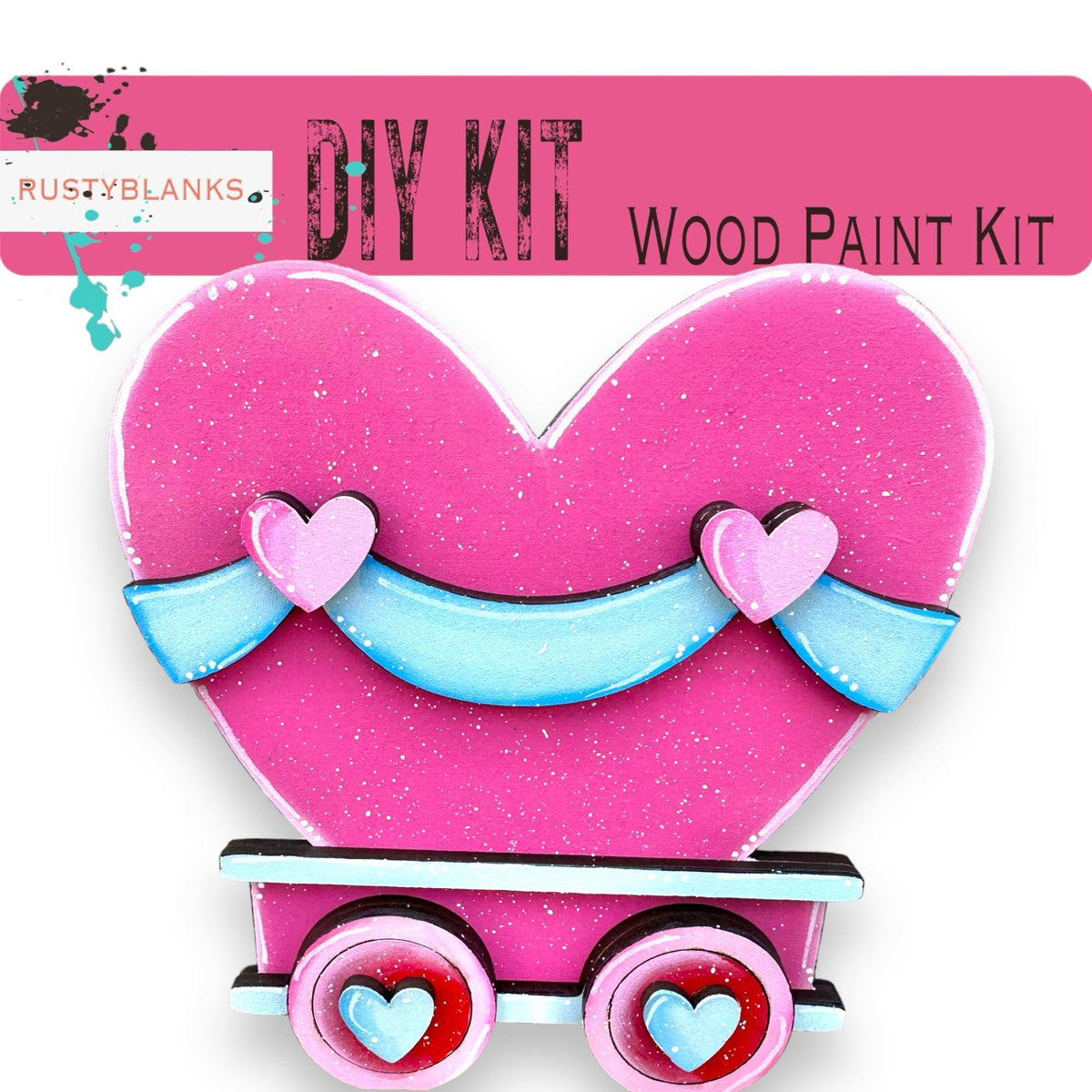 Valentines Standing Train - DIY Wood Blank Paint Kit - RusticFarmhouseDecor