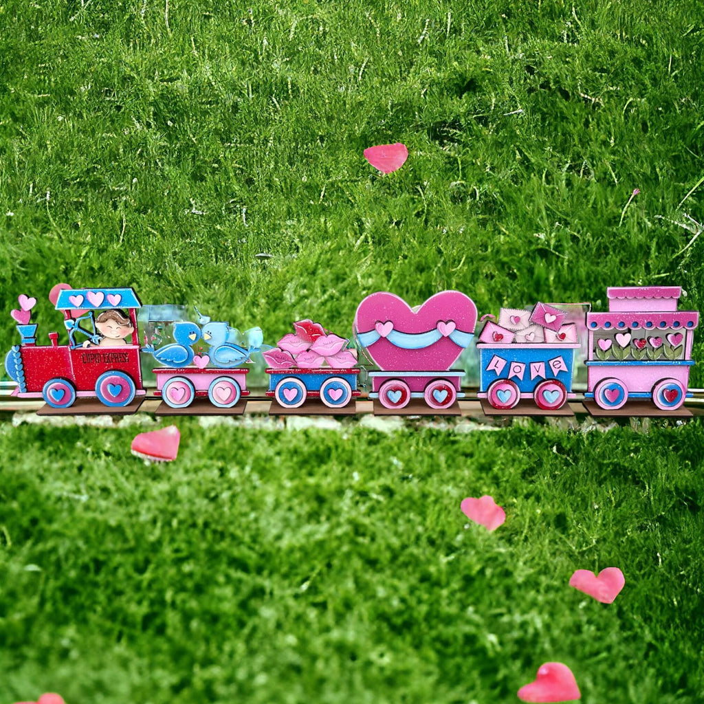 Valentines Standing Train - DIY Wood Blank Paint Kit - RusticFarmhouseDecor