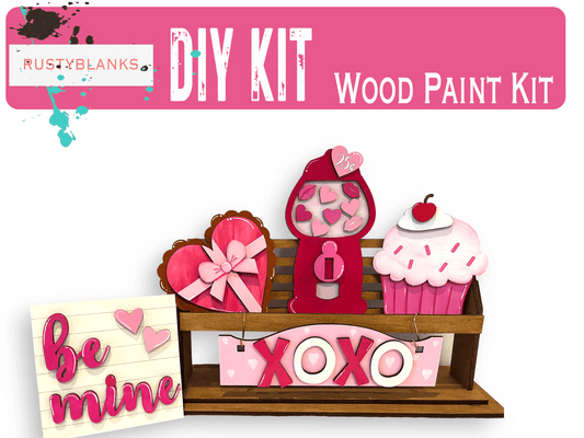 Valentines XOXO insert - Interchangeable House or Tiered Tray Decor - RusticFarmhouseDecor