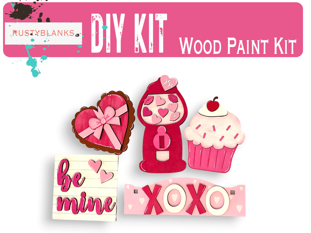 Valentines XOXO insert - Interchangeable House or Tiered Tray Decor - RusticFarmhouseDecor