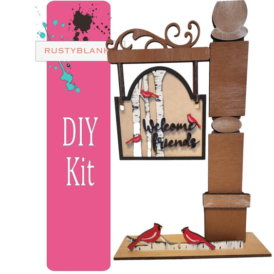 Welcome Friends Sign and Insert for our Interchangeable Fence or Large Post - RusticFarmhouseDecor