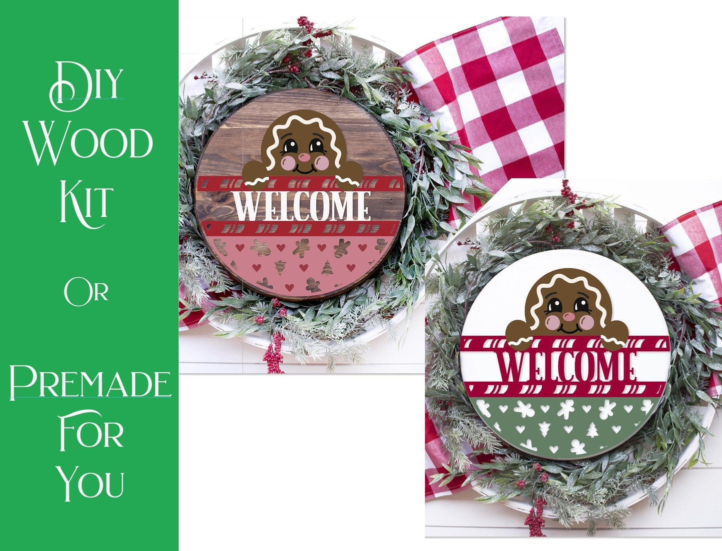 Welcome Gingerbread Door Hanger - RusticFarmhouseDecor