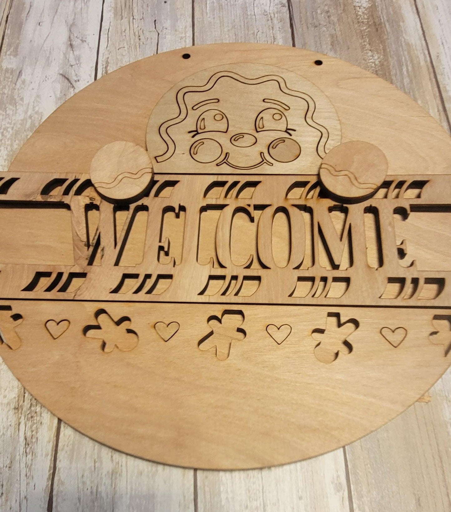 Welcome Gingerbread Door Hanger - RusticFarmhouseDecor