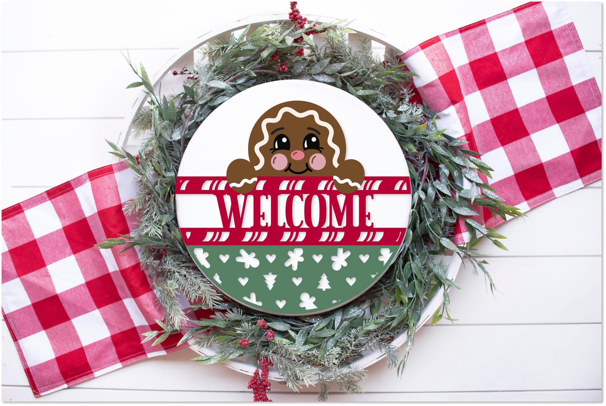 Welcome Gingerbread Door Hanger - RusticFarmhouseDecor