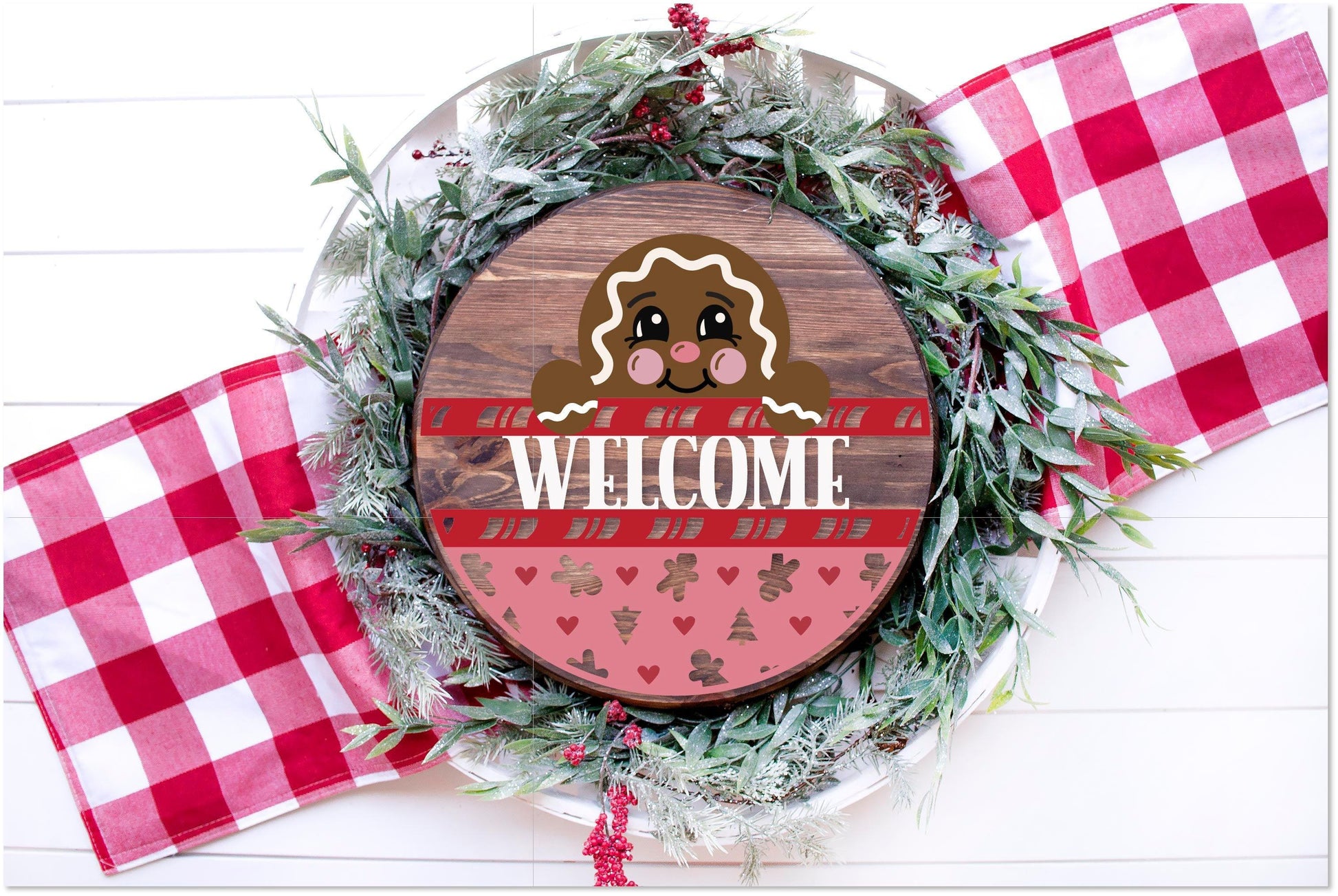 Welcome Gingerbread Door Hanger - RusticFarmhouseDecor