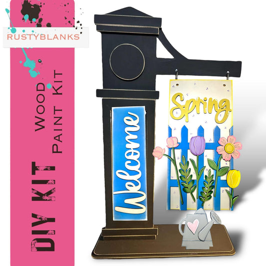 Welcome Spring Insert for Mini Interchangeable Posts - RusticFarmhouseDecor