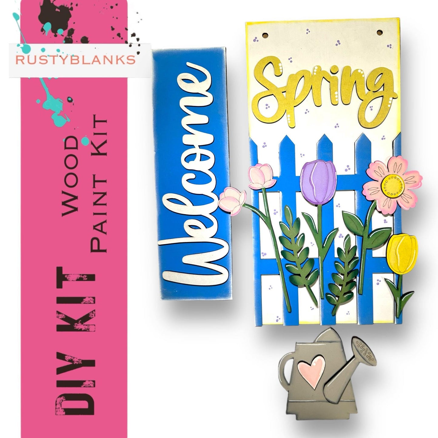 Welcome Spring Insert for Mini Interchangeable Posts - RusticFarmhouseDecor