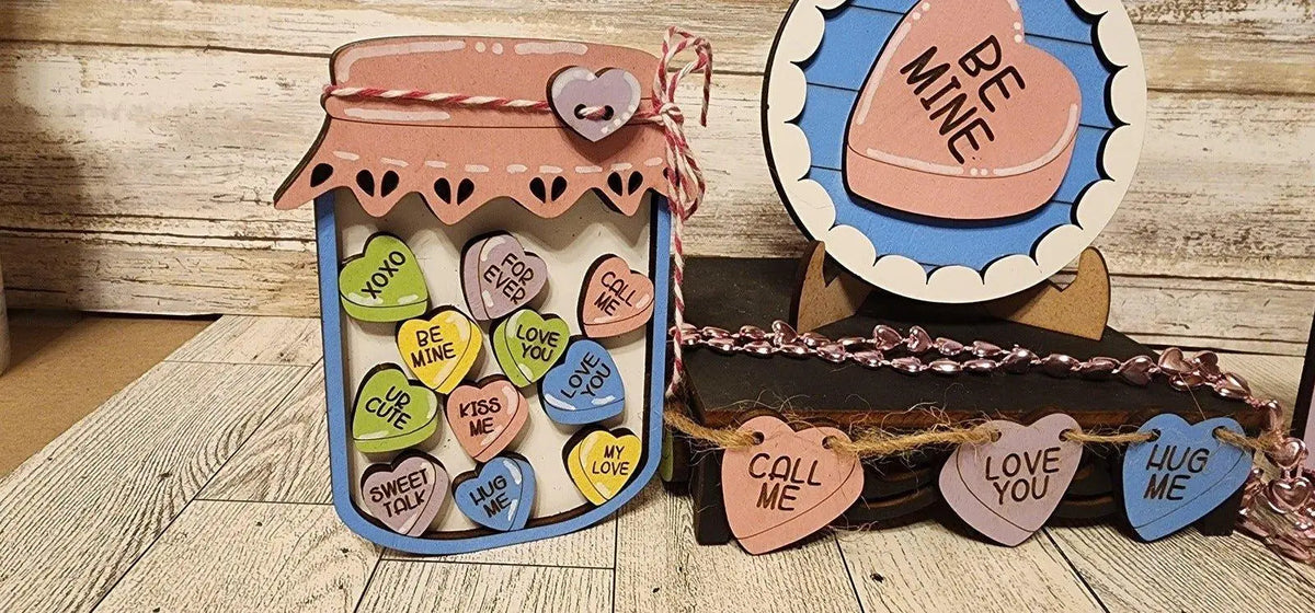 You're the Sweetest Valentines Tiered Tray Set , DIY Tiered Tray, Shelf Sitter - RusticFarmhouseDecor