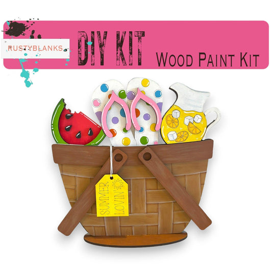 Summer Lovin for the Interchangeable Flower Basket Decor , Wood Blank for Painting , Inserts for Basket - RusticFarmhouseDecor