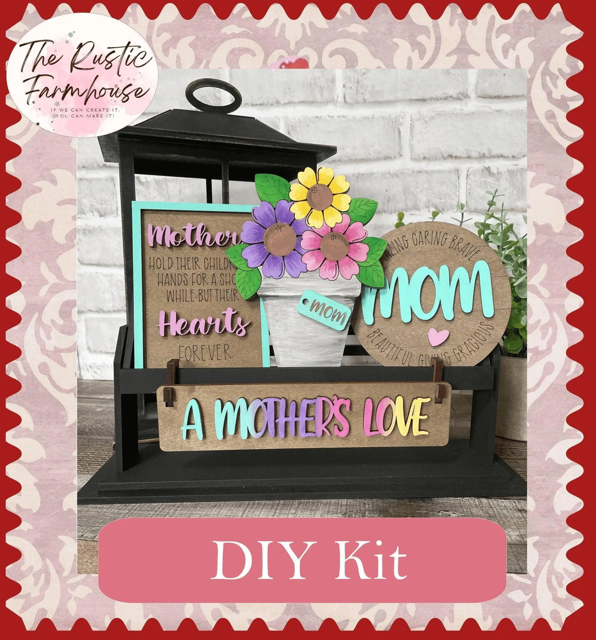 A Mothers Love Wagon Insert Set, Inserts for Interchangeable Wagon Shelf Sitter; Seasonal Decor, Mantle Decor, Farmhouse Decor DIY - RusticFarmhouseDecor